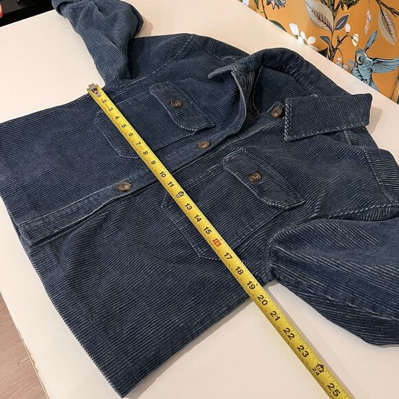 Avec Les Filles Women’s Cropped Corduroy Jacket Sz M Blue Casual School Preppy - Picture 6 of 7